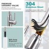WOWOW Elegant Stainless Steel Single Handle Pull Down Sprayer Kitchen Faucet with Soap Dispenser - 3 of 4
