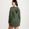 Lands' End Women's Cotton Jersey Long Sleeve Hooded Swim Cover-up Dress - 2 of 4