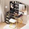 Vlsrka RGB Vanity Desk with Sliding Mirror and LED Lights - 2 of 3