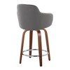 24" Contemporary Fixed-Height Counter Stool with Swivel in Wood and Faux Leather with Round Footrest - Set of 2 - 4 of 4
