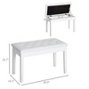 Kumasinova 30" Storage Piano Bench Faux Leather Upholstery,Flip-Top Duet Piano Chair,Wooden Keyboard Bench with Button Tufted Top - 3 of 4