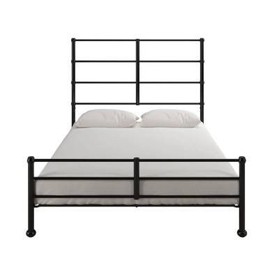 Full Black Metal Platform Bed Frame with Adjustable Heights