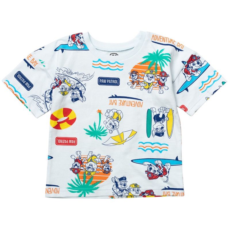 Paw Patrol Rubble Marshall Chase French Terry T-Shirt and Shorts Outfit Set Little Kid , 3 of 7