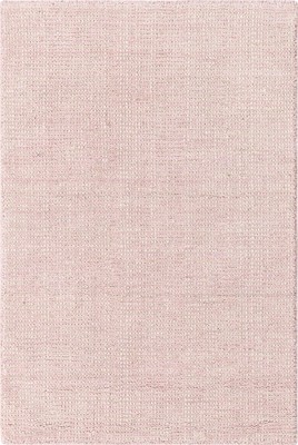 English Rose Pink Wool Rectangular Handmade Area Rug