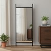 HomeRoots 71" Black Wood Leaning Ladder Framed Full Length Mirror - 2 of 4