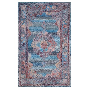 Blue Abstract Tufted Area Rug - (5