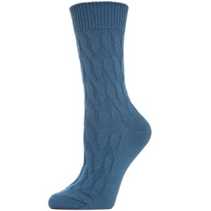 Memoi Women's Neutral Twisted Knit Essential Boot Socks - 1 of 4