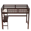Whisen Twin High Loft Bed, Rubber Wood Loft Bed with Ladder, Safety Guardrail and built-in desk - 3 of 4