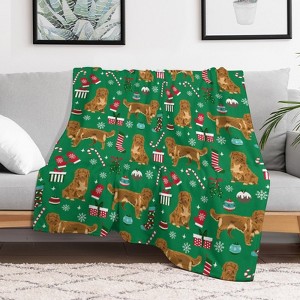 Retriever dog christmas Christmas Throw Blanket Soft Fleece Christmas Blanket Cozy Flannel Throw for Couch Bed 60x80 inches - 1 of 1