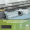NicBex Full/King Platform Bed Frame with Upholstered Storage Headboard,Metal Platform Bed with LED Light,Charging Station,Noise-Free,Easy Assembly - 4 of 4