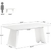 Lantine Large Rectangle Dining Table for 4-6 People, 63" Modern Kitchen Table with Glossy Tabletop and Double Robust Pedestal for Dining Room White - 2 of 4