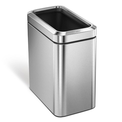 Simplehuman 45l Slim Step Trash Can Brushed Stainless Steel With Gray  Plastic Lid : Target