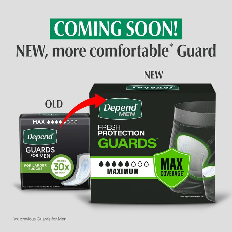 Depend Guards/Incontinence Bladder Control Pads for Men - Maximum Absorbency, 2 of 9
