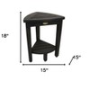 HomeRoots Mod Gray Teak 18" Curvilinear Corner Shower Bench With Shelf - 2 of 4