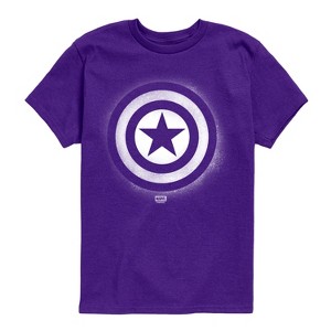Boys' - Marvel - Captain America Logo Spray Paint Graffiti Short Sleeve Graphic T-Shirt - 1 of 3