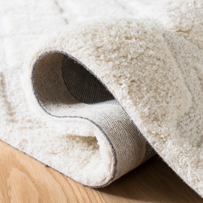 Ivory Elegance 6' x 9' Tufted Wool-Cotton Blend Shag Area Rug