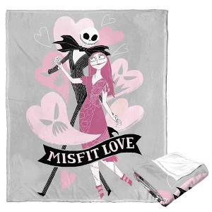 Disney Nightmare Before Christmas Misfit Love Silk Touch Throw Blanket 50x60 Inches - 1 of 4
