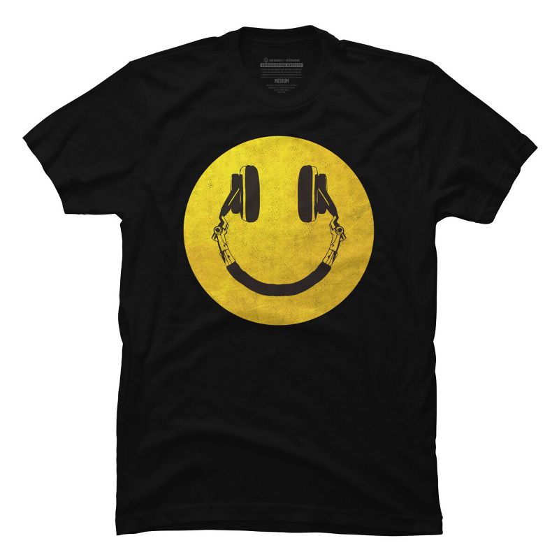 Men's Design By Humans music smile By arttypemachine T-Shirt, 1 of 5