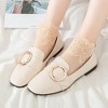 Anna-Kaci Women's Floral Lace No Show Socks Lightweight Low Cut Sheer Liner with Silicone Heel Grip Elegant Invisible Design for Flats - 2 of 4