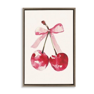 Stupell Industries Mod Cherries Tied in Bow, 25" x 17" - 1 of 4