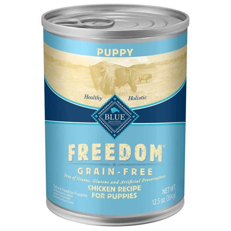 Blue Buffalo Freedom Grain Free Wet Dog Food Chicken Recipe Puppy - 12.5oz/12ct Pack, 3 of 7