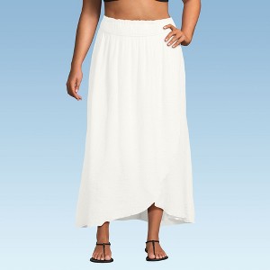 Lands' End Women's Cotton Gauze Maxi Swim Cover-up Skirt - 1 of 4