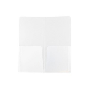 JAM Paper Heavy Duty Plastic Two-Pocket Mini Folders 4 1/4 x 9 1/8 Clear 96450D - 1 of 3