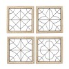 Set of 4 Wood Geometric Carved Beading Wall Decors with Metal Wire Brown - Olivia & May: French Country Style, Indoor Use - 2 of 4