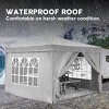 10×10 FT Gazebo, Portable Folding Canopy with Removable Sidewalls, UV-Resistant Gazebo, Gazebo with Weight Bag and Carry Bag-Coolbibila - 2 of 4