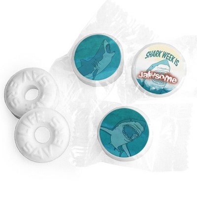 Shark Week Themed Mints Party Favos LifeSavers Mints (Approx. 335 mints & Stickers) - By Just Candy - Assembly Required