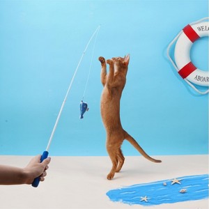 zeze Telescopic Fishing Rod Fishing Cat Toy-Blue - 1 of 4