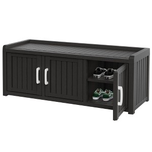 CAVINAS Shoe Cabinet, Storage Bench with Doors for Entryway & Hall - 1 of 4