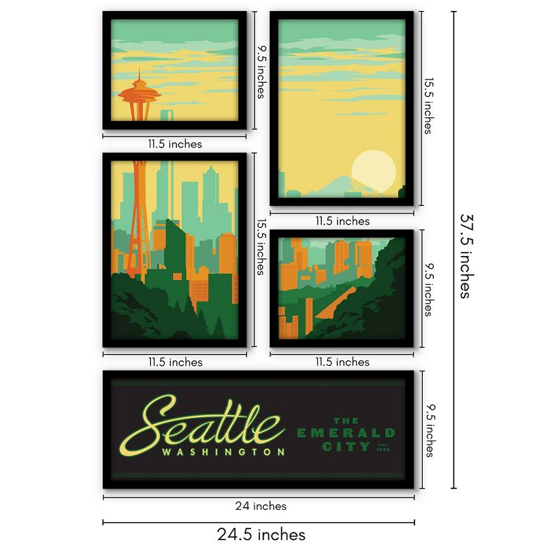 Americanflat Seattle Andy Gregg 5 Piece Grid Wall Art Room Decor Set - Vintage Modern Home Decor Wall Prints, 3 of 6