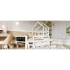 DOMETOUR Twin House Bed with Ladder & Storage Drawers, Solid Wood Frame, Blackboard Design, No Box Spring Needed, White - 2 of 4