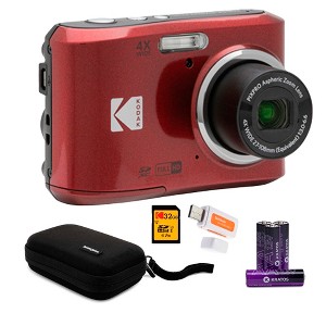 Kodak PIXPRO FZ45 Friendly Zoom Digital Camera (Red) with Travel Organizer and Storage Case & AA High-Performance Alkaline Batteries (4-Pack) - 1 of 3
