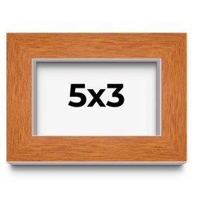PosterPalooza | Photo Size Modernist Brown Picture Frame - UV Acrylic, Foam Board Backing, Hanging Hardware - 1 of 4
