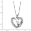 Black Bow Jewelry Rhodium Plated Sterling Silver & CZ, Forever Grateful Heart Necklace - 2 of 4