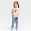 Toddler Girls' Long Sleeve Graphic T-Shirt - Cat & Jack™ Cream - 3 of 3