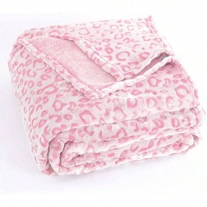 Pink Leopard Throw Blanket, Fleece, Lightweight Cozy Warm Plush Microfiber for Couch, Sofa, Bed 50x60 Inches - 1 of 4