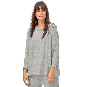 ellos Plus Size Marled Boxy Lounge Top - 1 of 4