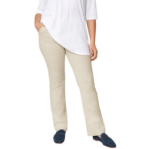 ellos Women's Plus Size Stretch Cargo Capris by ellos®, 14 - Stone