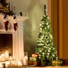 Costway 4.5ft Pre-Lit Hinged Pencil Christmas Tree 150 White Lights - 4 of 4