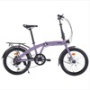 20 Inch Folding Bike With 7-Speed Shifter, Front And Rear Disc Brake, Anti-Skid Tires, Lightweight Steel Frame, For Commuting, Fitness And Vacation - 2 of 4