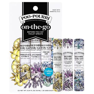 Poo-Pourri On the Go Pack Toilet Spray Original Citrus/Lavender Vanilla/Fresh Air 10ml
