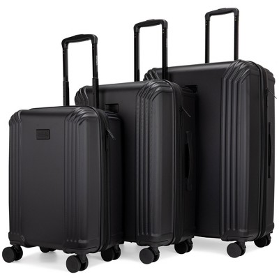 Badgley Mischka Evalyn 3pc Hardside Checked Expandable Spinner Luggage ...