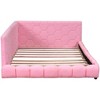Upholstered Full Size Platform Bed With USB Ports LED Belt Bed For Living Room Bedroom Wood Corner Daybed Frame - 3 of 4