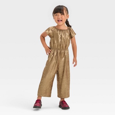 Toddler Girls' Jumpsuit - Cat & Jack™ Gold 18m : Target