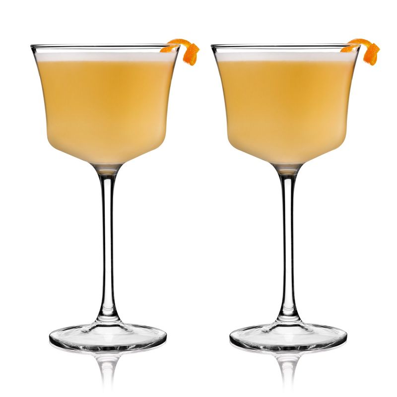 Viski Raye Sour Glasses, Whiskey Sour Glasses, Stemmed Cocktail Glasses, Crystal Cocktail Glassware 7.5oz Set of 2, 4 of 7