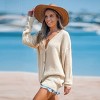 Women's Apricot Long Sleeve Front Button Cardigan - Cupshe - 4 of 4