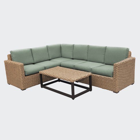 Avalon 5pc Outdoor Sectional With Sunbrella Sage Leisure Made Target - Outdoor Furniture Sunbrella Sectional